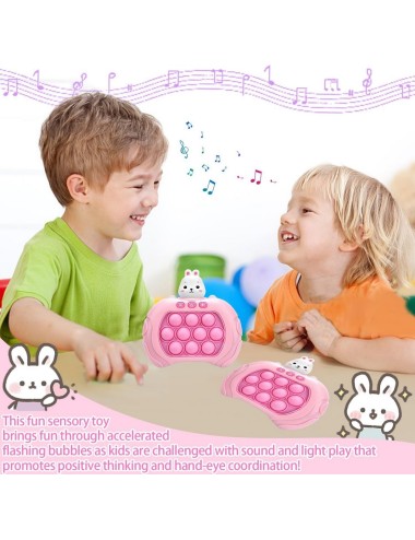 Juego De Memoria Luz Y Sonido Popit Push Coneja + Bateria