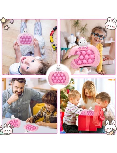 Juego De Memoria Luz Y Sonido Popit Push Coneja + Bateria