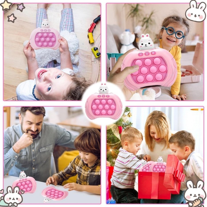 Juego De Memoria Luz Y Sonido Popit Push Coneja + Bateria