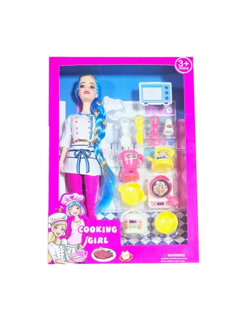 Muñeca Vestido Chef Utencilios Juguete Interactivo Niñas