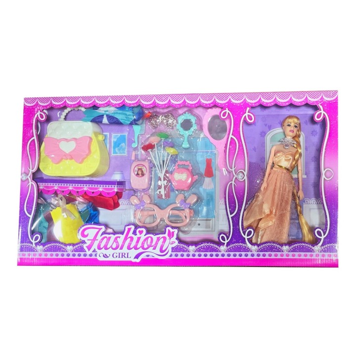 Muñeca Vestido Elegante Accesorios Vestidos Bolso Juguete
