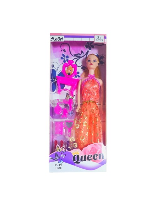 Muñeca Vestido Tocador Accesorios Zapatos Juguete Niñas