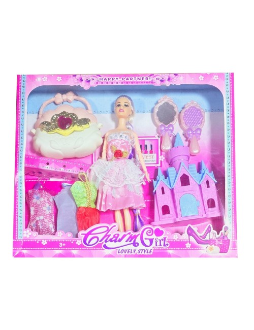 Muñeca Vestidos Castillo Accesorios Bolso Corazon Juguete