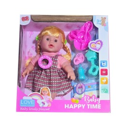 Muñeca Vestido Pañal Chupo Utencilios Comida Juguete Niñas