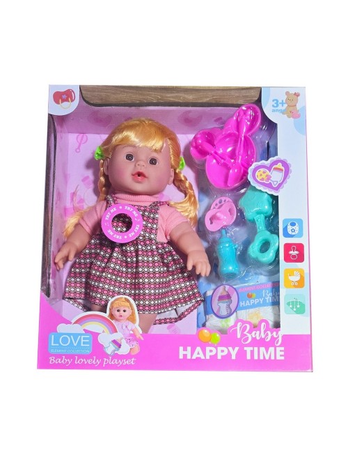 Muñeca Vestido Pañal Chupo Utencilios Comida Juguete Niñas