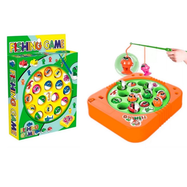 Juego De Pesca Iman Juguete Giratorio Juguete Niños +bateria