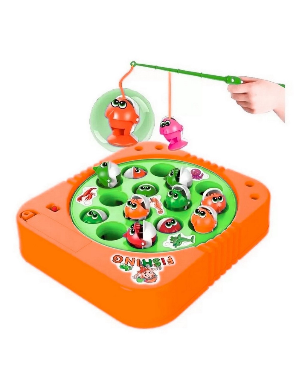 Juego De Pesca Iman Juguete Giratorio Juguete Niños +bateria
