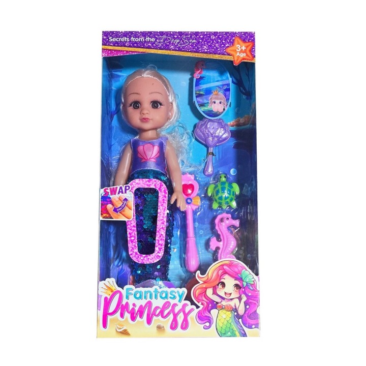 Muñeca Princesa Sirena Multicolor Mundo Marino Juguete Niñas