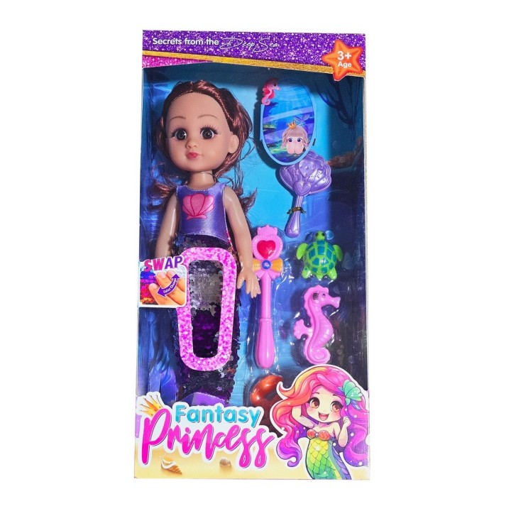 Muñeca Princesa Sirena Multicolor Mundo Marino Juguete Niñas
