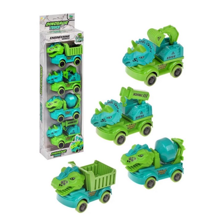 Colección Carros Construccion Dinosaurio Armables Niños