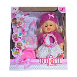 Muñeca Bebe Vestido Flores Bacinilla Peine Juguete Niña