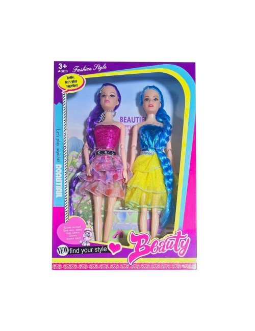 Muñeca Vestido Falda Multicolor Duo Juguete Niña Interactivo