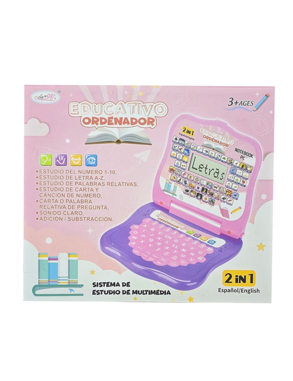 Mi Primer Portátil Infantil Mini Laptop Multiidioma+ Bateria
