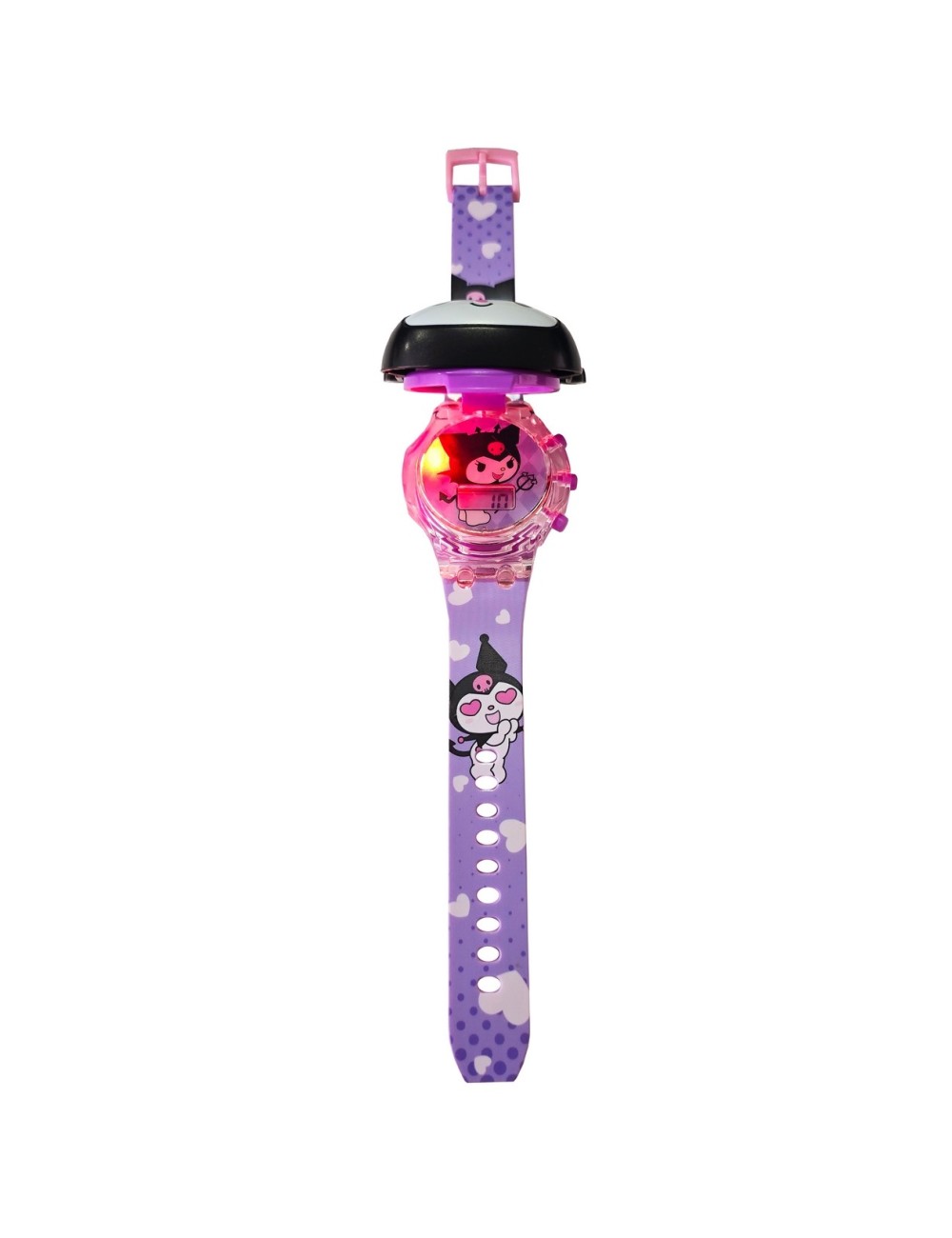 Reloj Niñas Digital Luces Sonido Tapa Infantil Kuromi Anime