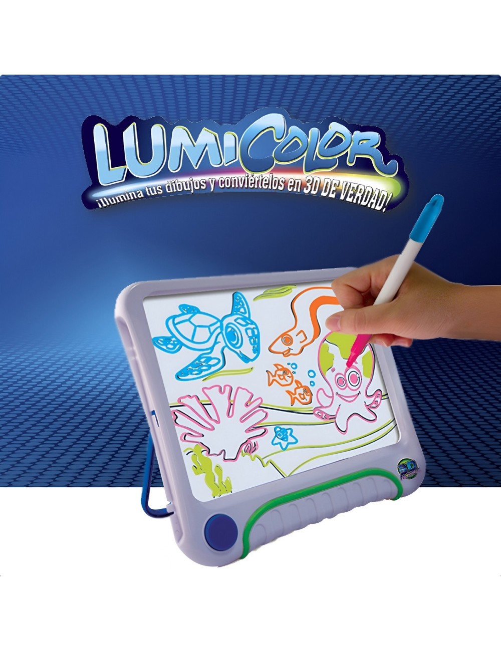 Tablero Infantil Magico 3d Luminosos Con Gafas 3d Marcadores