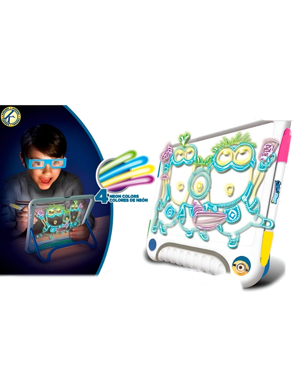 Tablero Infantil Magico 3d Luminosos Con Gafas 3d Marcadores