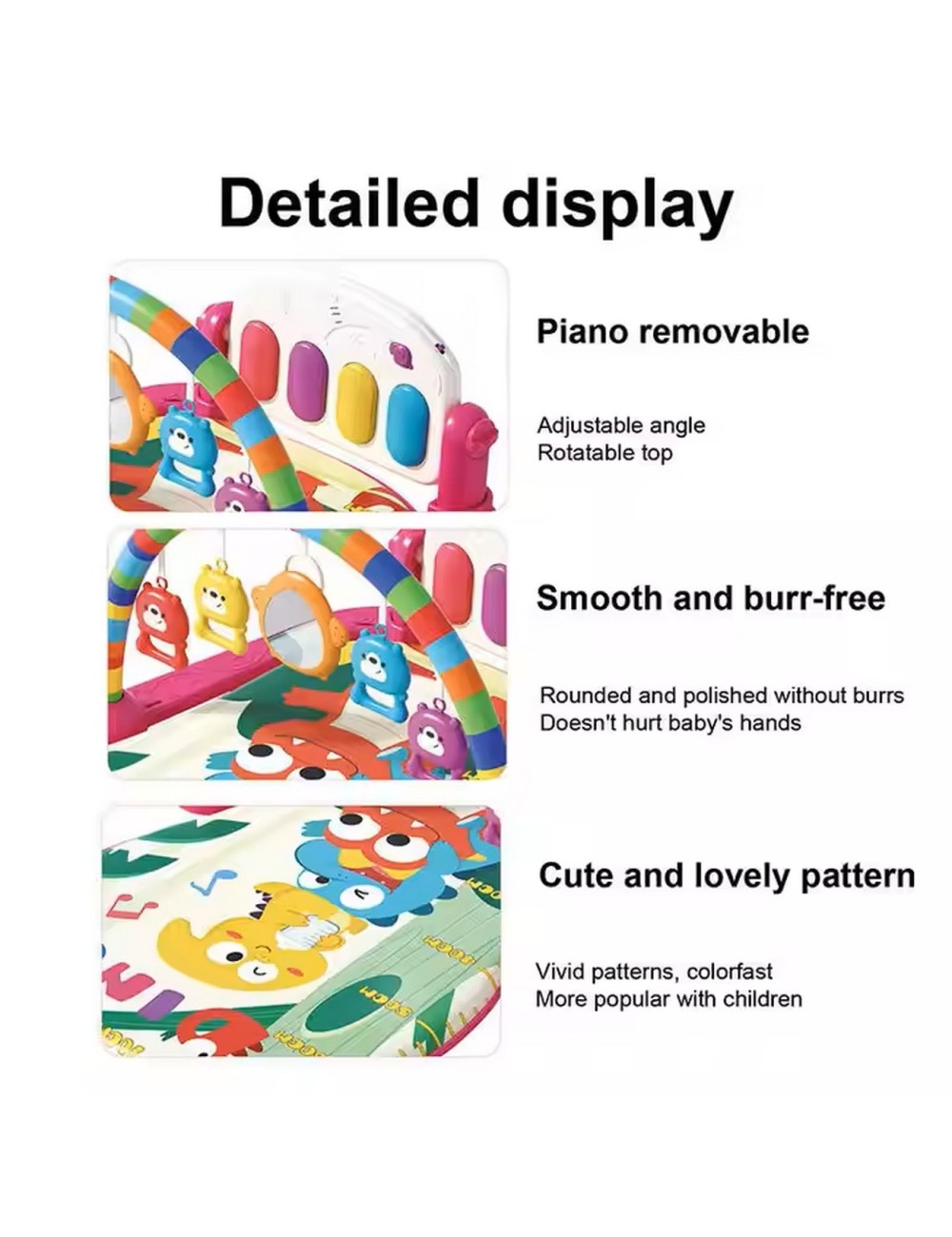 Gimnasio Piano Tapete Sonajero Musical Para Bebes Niñas