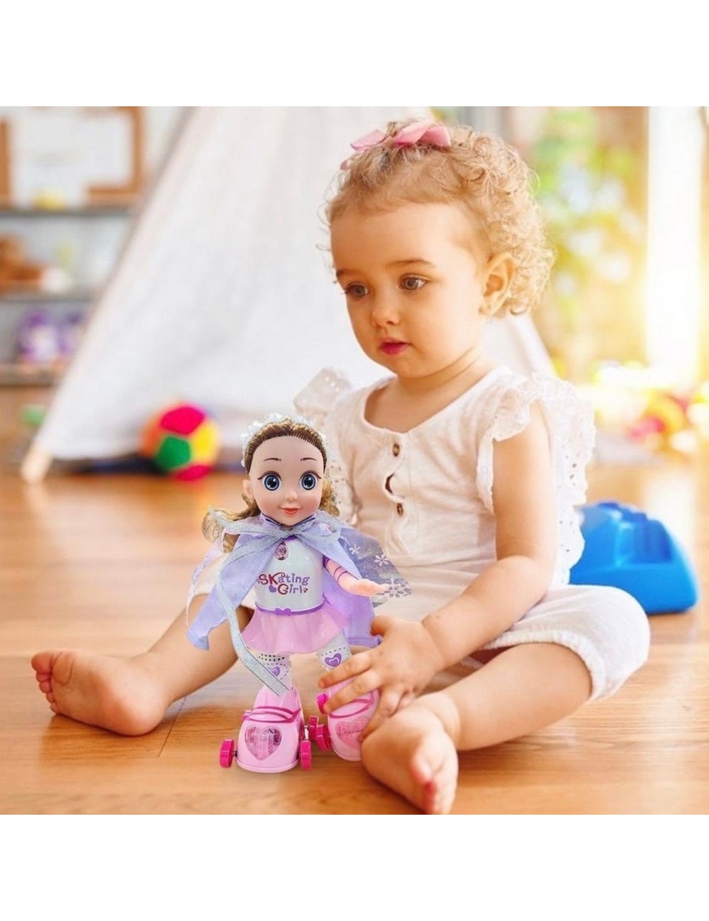 Robot Muñeca Princesa Patines Patinadora Juguete + Baterias
