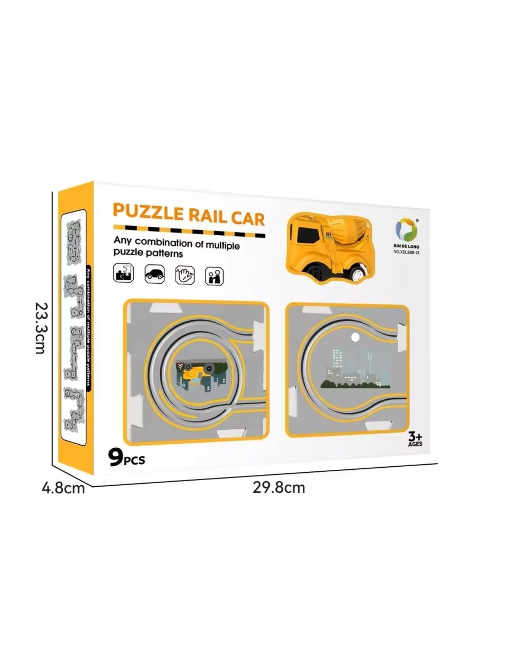 Pista Carro Construccion Linea Amarilla Juguete + Baterias