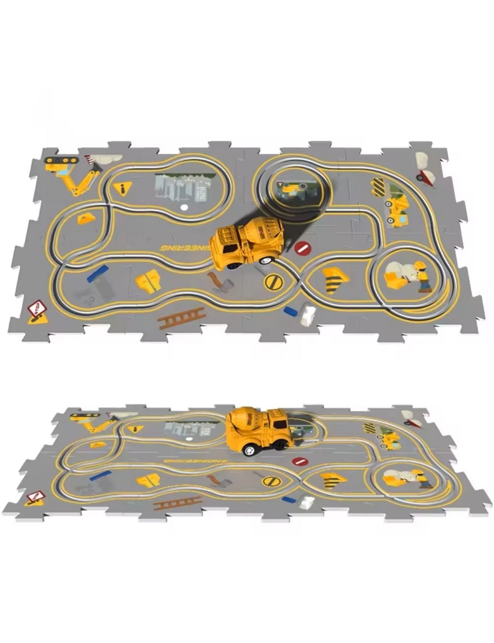 Pista Carro Construccion Linea Amarilla Juguete + Baterias