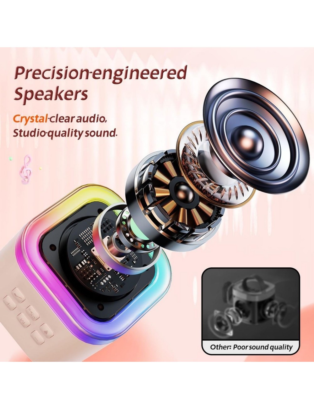 Parlante Portatil Bluetooth 6w + 1 Microfono Inalambrico