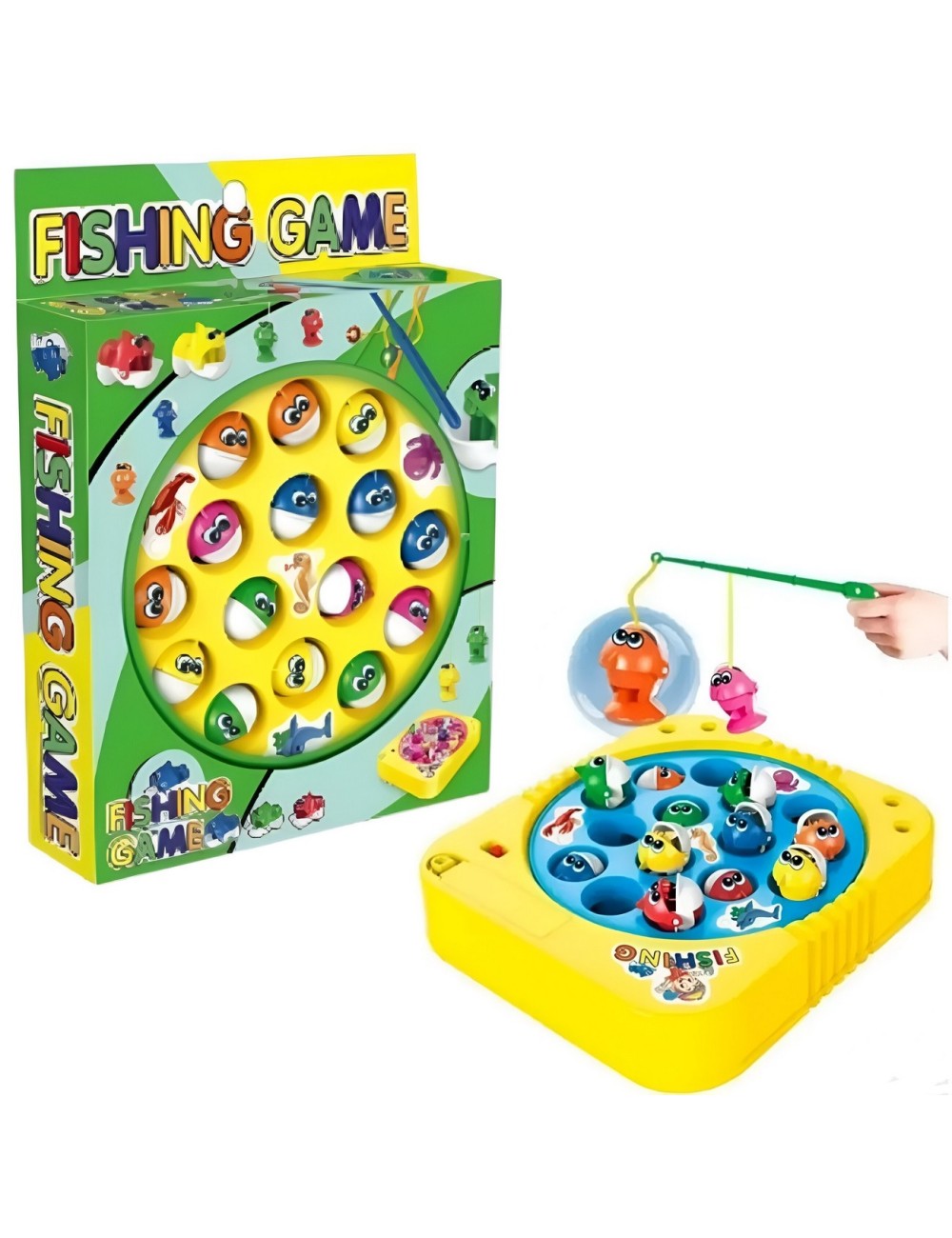Juego De Pesca Iman Juguete Giratorio Niños Juguete+ Bateria