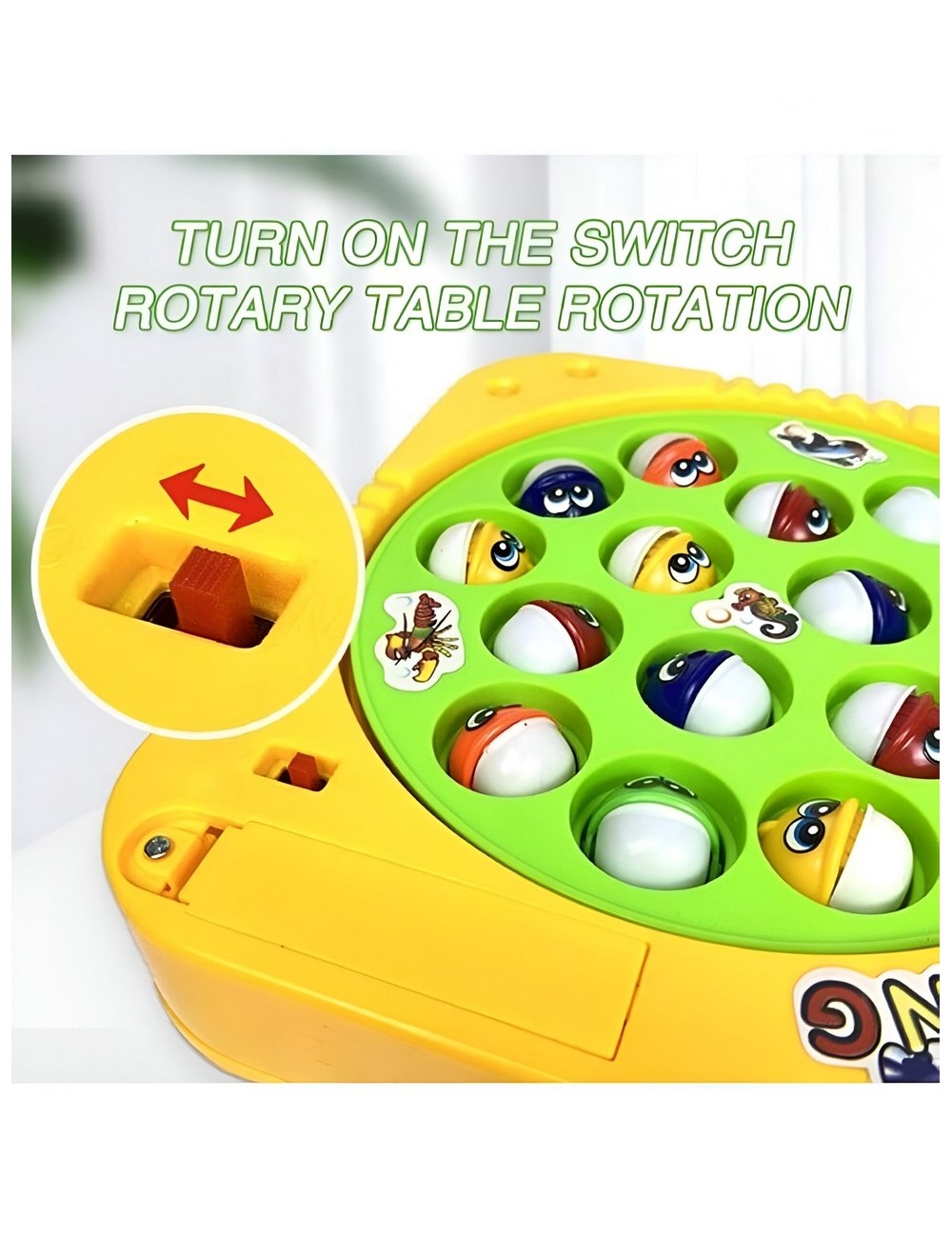 Juego De Pesca Iman Juguete Giratorio Niños Juguete+ Bateria