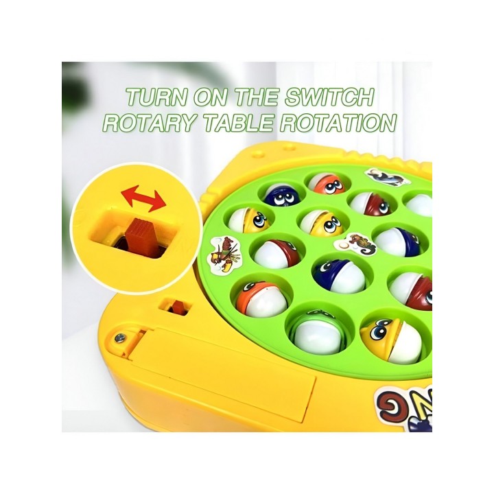 Juego De Pesca Iman Juguete Giratorio Niños Juguete+ Bateria