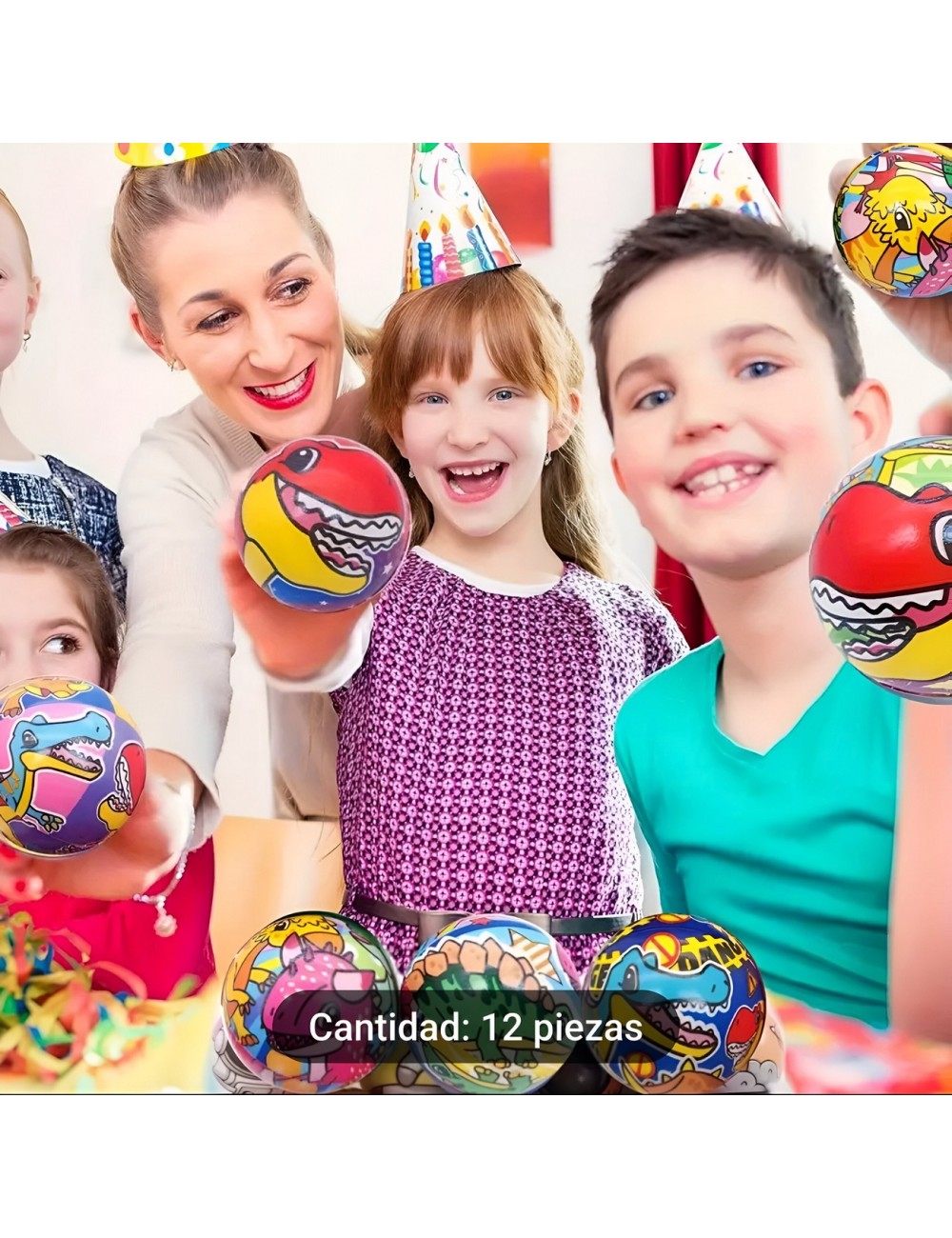 Pelotas Antiestres Dinosaurios Multicolor X 12 Unidades