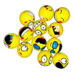 Pelotas Antiestres Emoji Caritas Multicolor X 12 Unidades