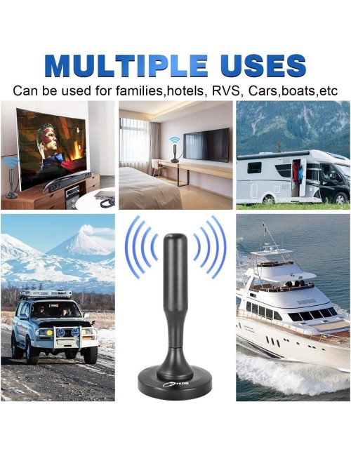 Antena Tdt Full Hd Portatil 360 Grados Potencia 4db 5 Metros