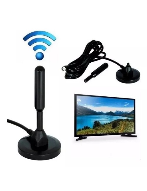 Antena Tdt Full Hd Portatil 360 Grados Potencia 4db 5 Metros