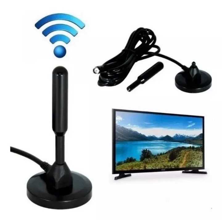 Antena Tdt Full Hd Portatil 360 Grados Potencia 4db 5 Metros