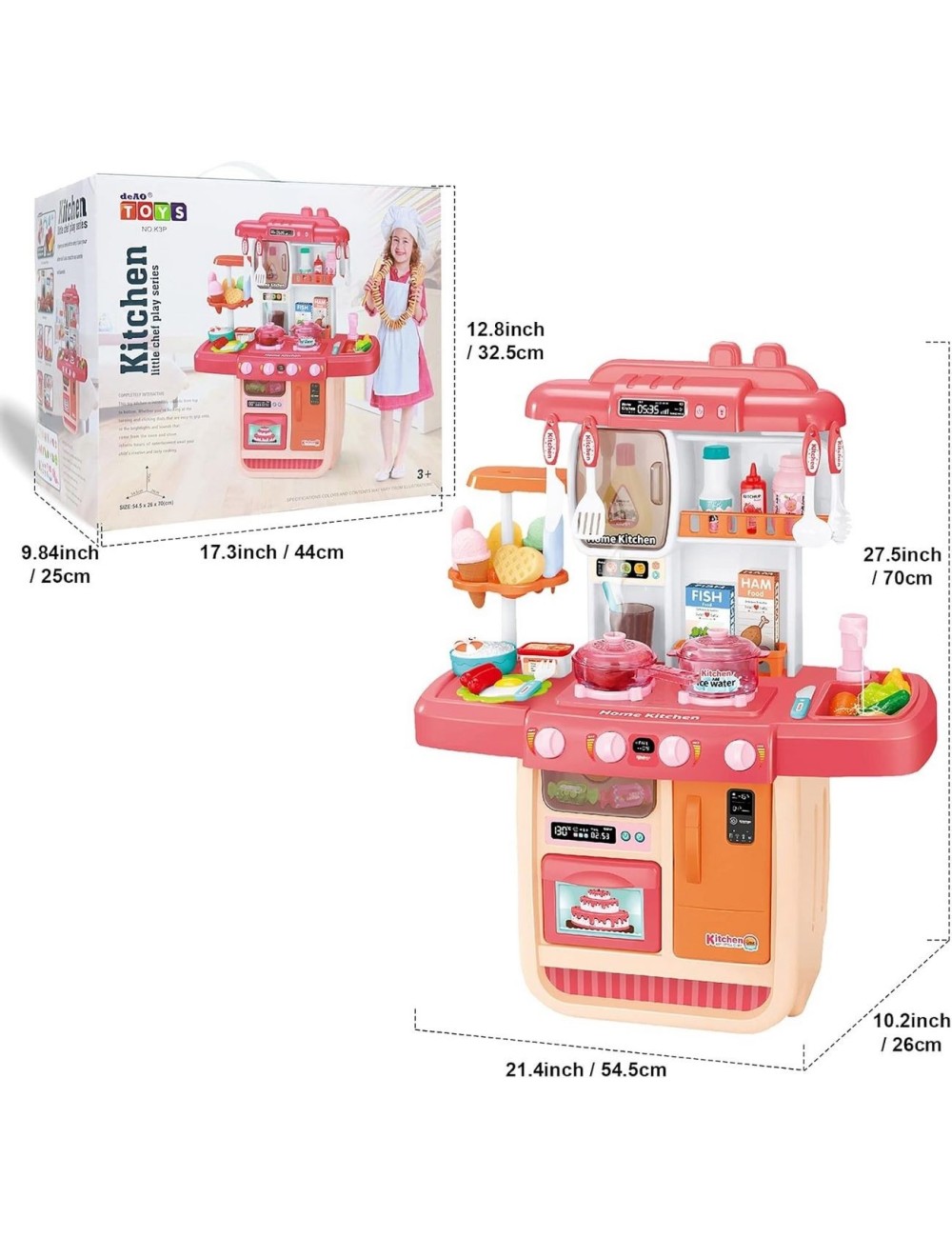 Cocina Infantil Ollas Horno Cafetera Nevera Juguete Grande