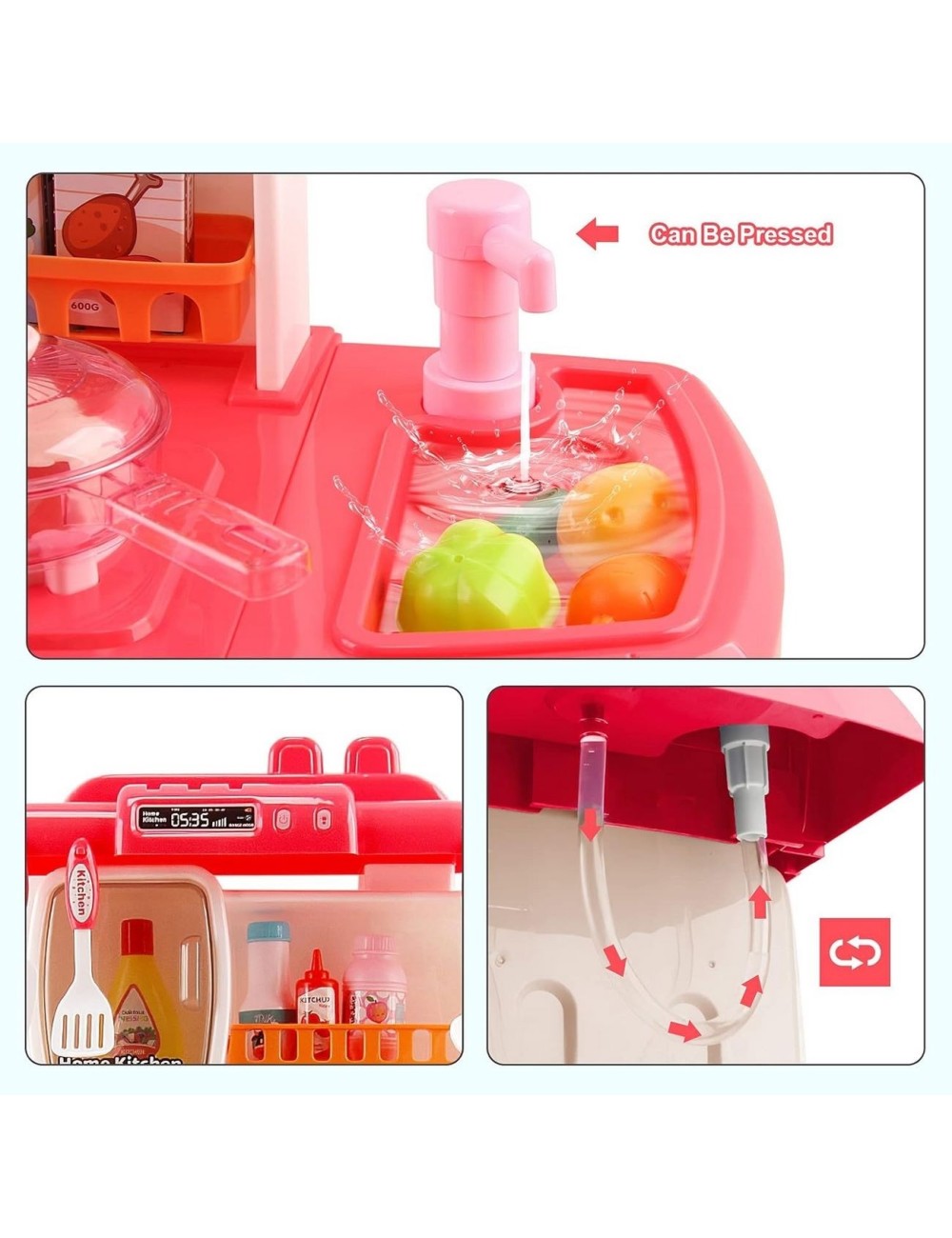 Cocina Infantil Ollas Horno Cafetera Nevera Juguete Grande