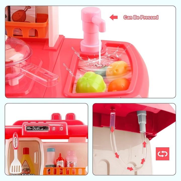 Cocina Infantil Ollas Horno Cafetera Nevera Juguete Grande