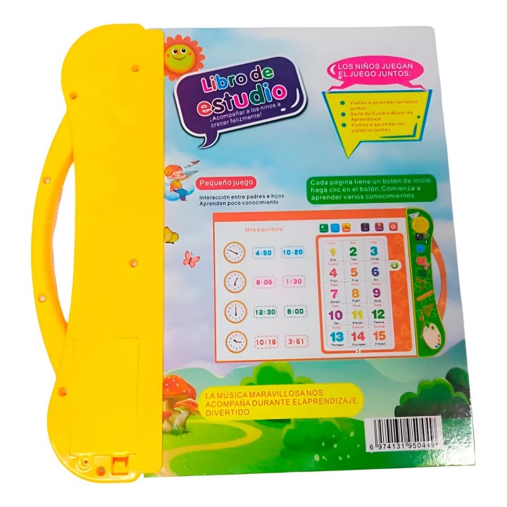 Libro De Estudio Aprendizaje Juguete Niño Sonido Interactivo