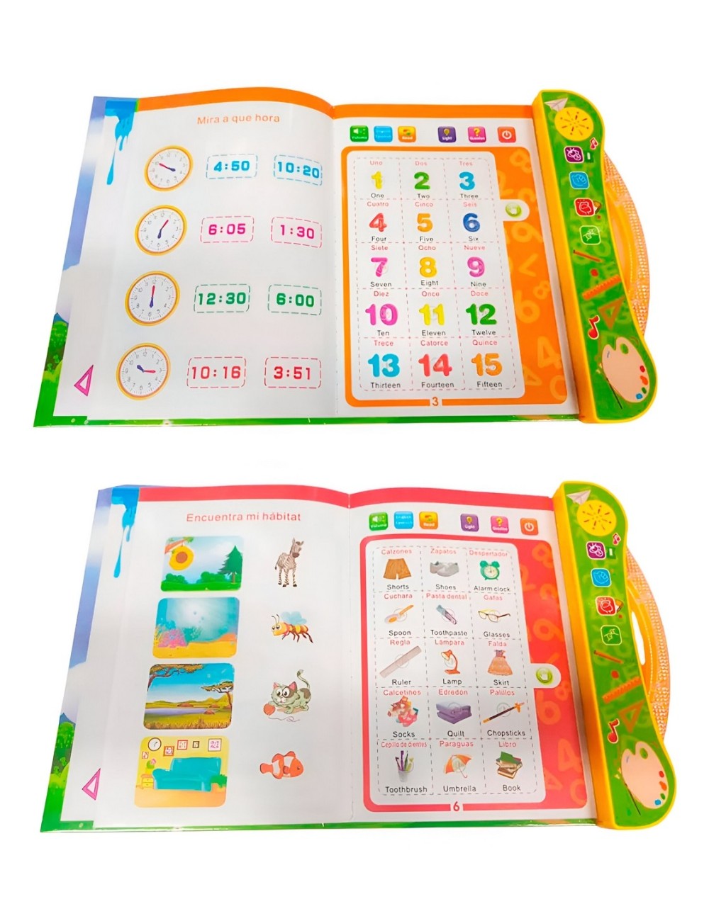 Libro De Estudio Aprendizaje Juguete Niño Sonido Interactivo