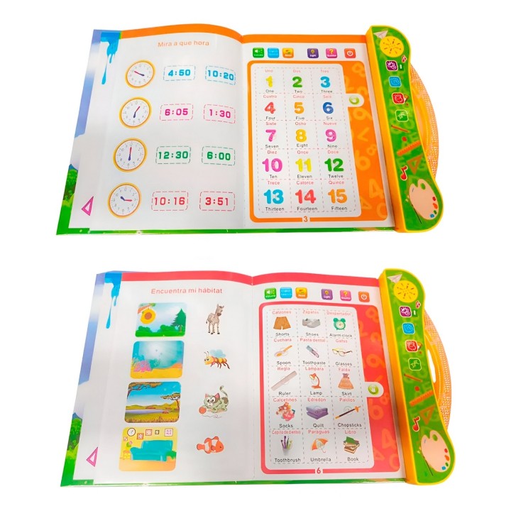 Libro De Estudio Aprendizaje Juguete Niño Sonido Interactivo