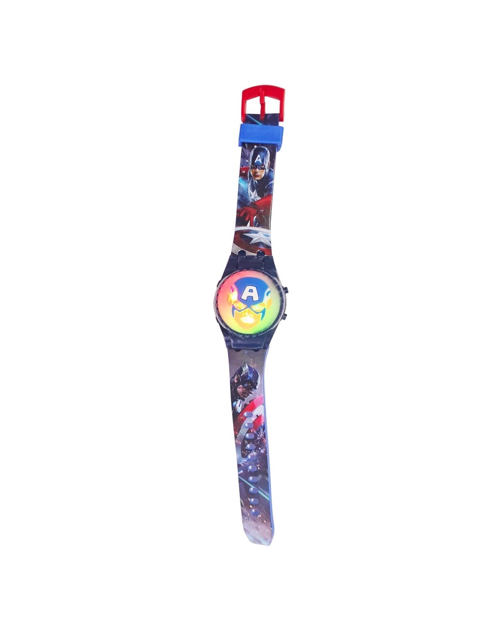 Reloj Niños Digital Capitan America Luces Spinner Infantil