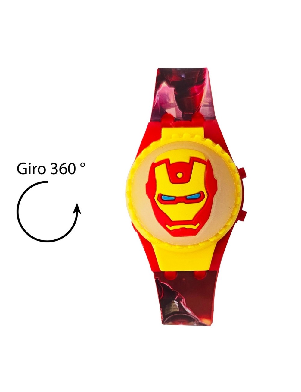 Reloj Niños Digital Iron Man Marvel Luces Spinner Infantil