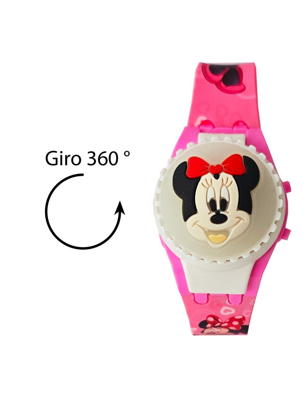 Reloj Niños Digital Minnie Mouse Niña Luces Spinner Infantil
