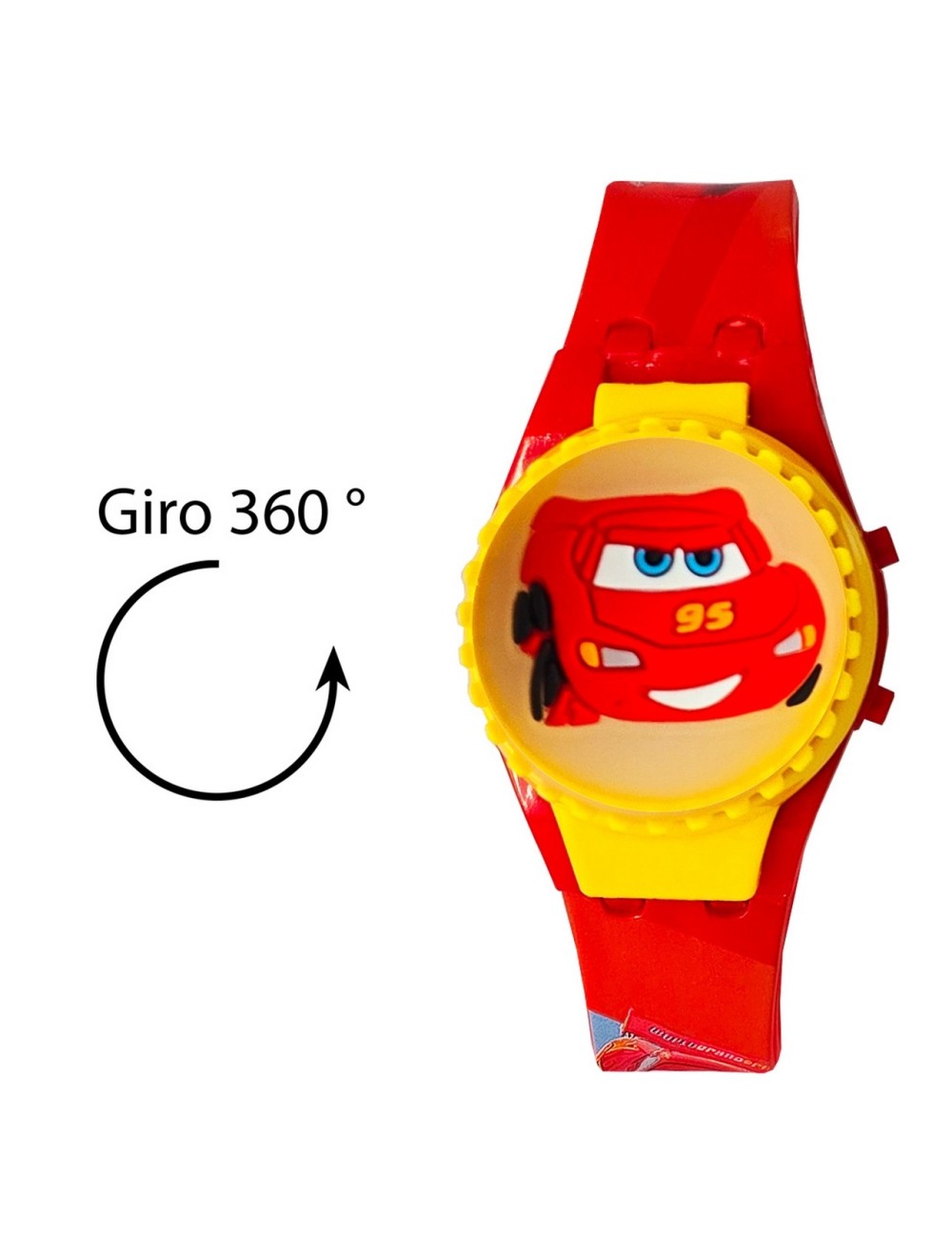 Reloj Niños Digital Rayo Mcqueen Cars Luces Spinner Infantil