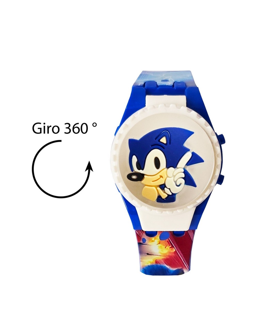 Reloj Niños Digital Sonic Erizo Luces Spinner Infantil
