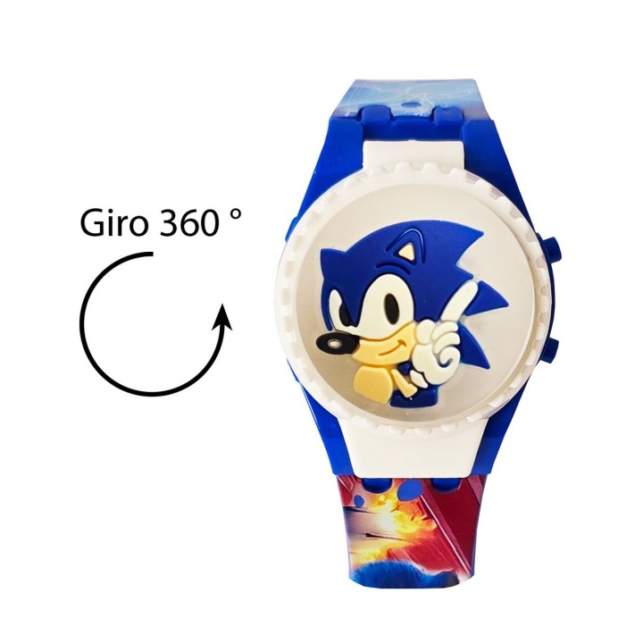 Reloj Niños Digital Sonic Erizo Luces Spinner Infantil