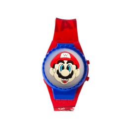 Reloj Niños Digital Super Mario Luces Spinner Tapa Infantil