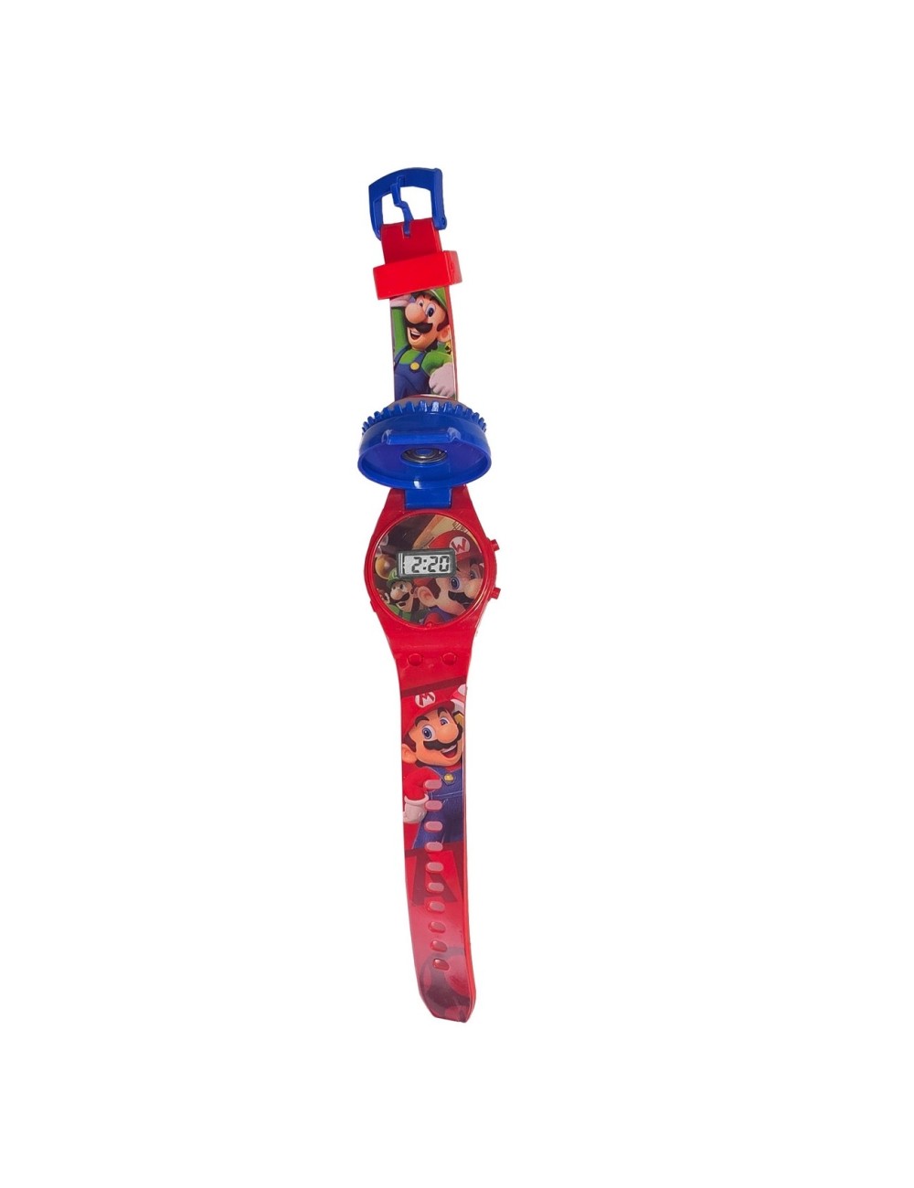 Reloj Niños Digital Super Mario Luces Spinner Tapa Infantil