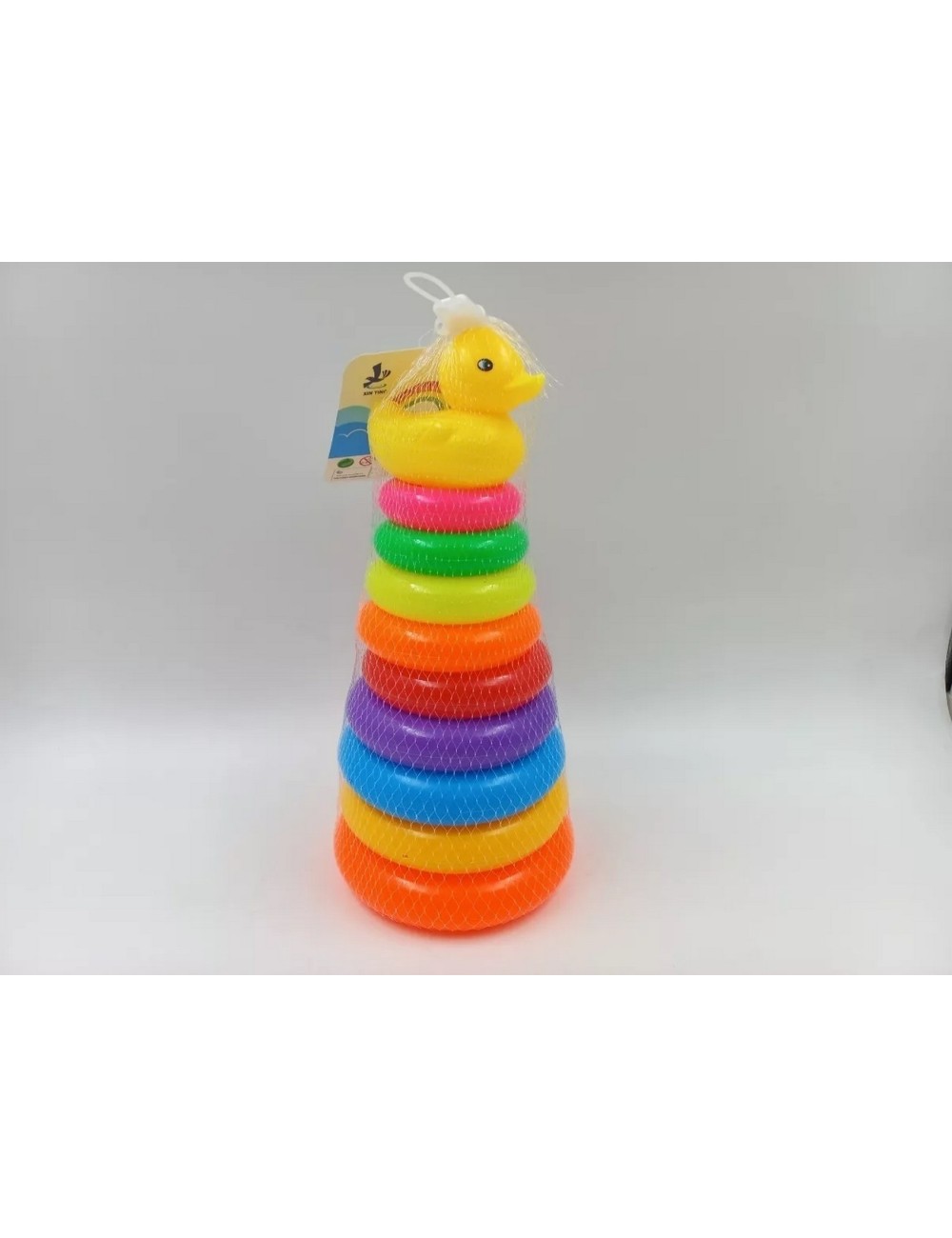 Juego Torre De Aros Para Encaje Pato Para Motricidad De Bebe