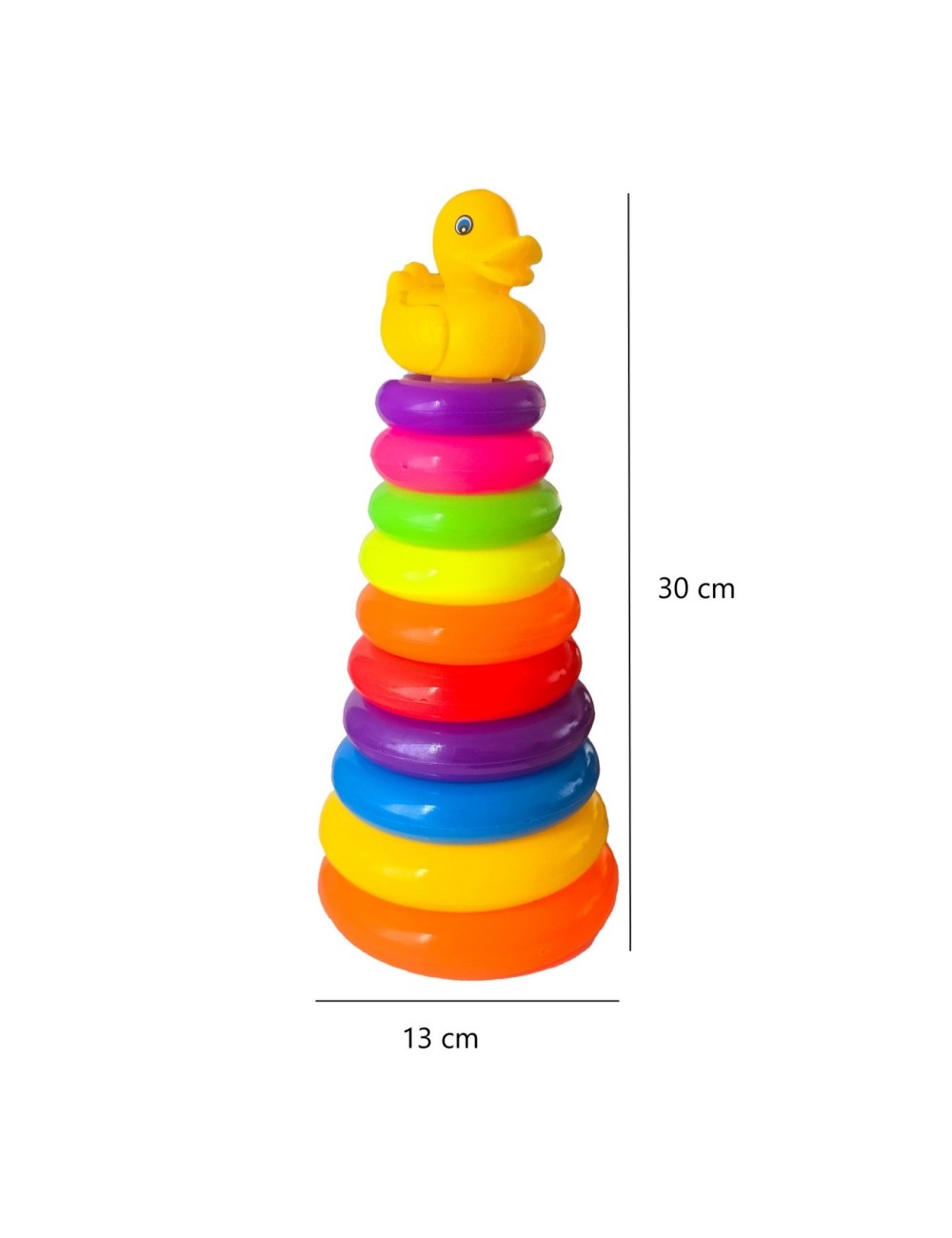Juego Torre De Aros Para Encaje Pato Para Motricidad De Bebe