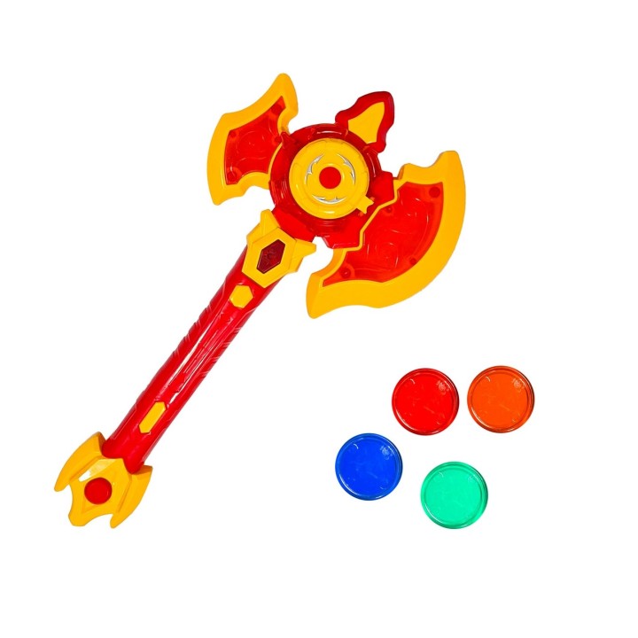 Juguete Hacha Lanza Tasos Niños Luces Led Sonidos Disfraz